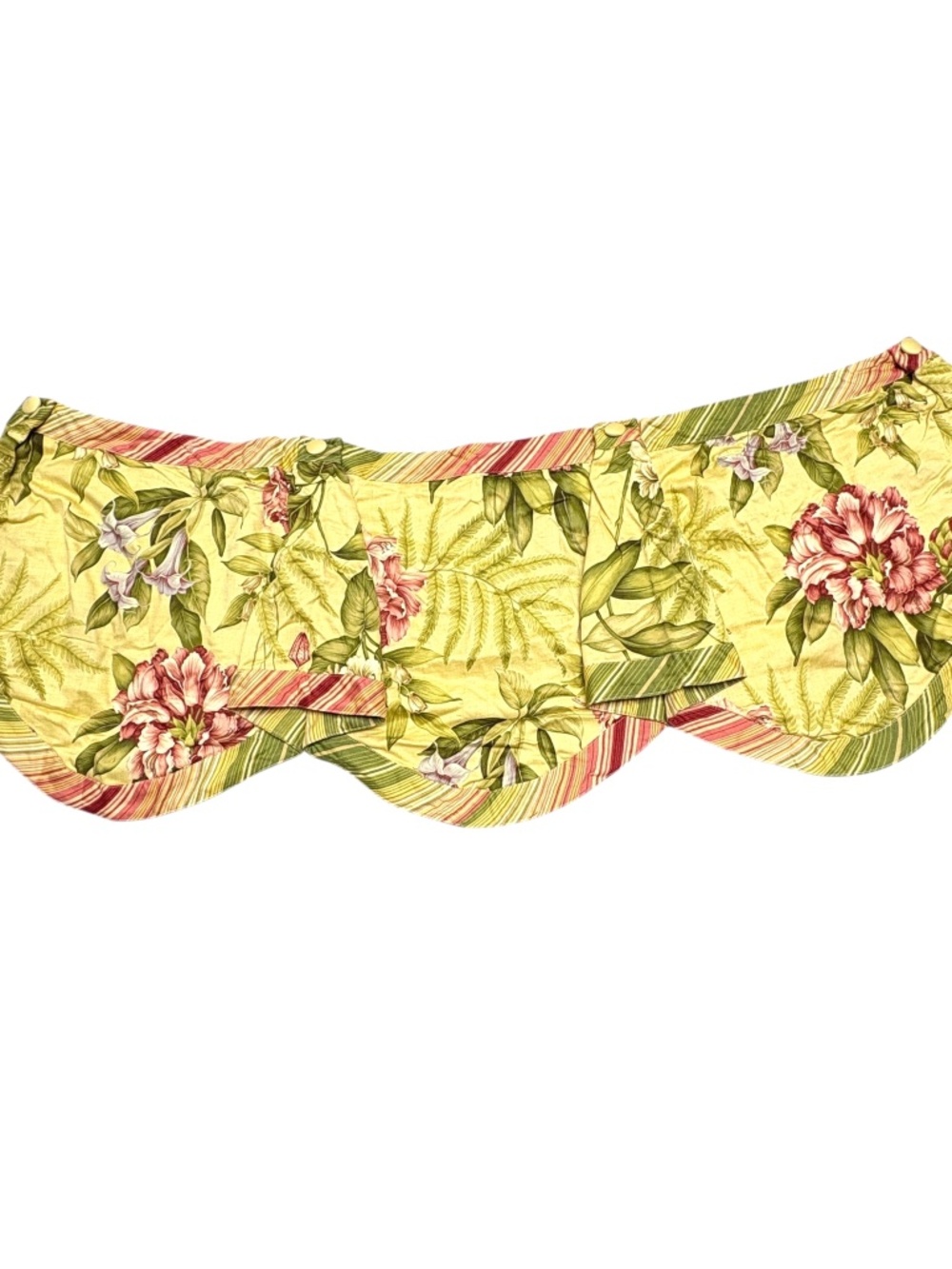 WAVERLY valance window treatment cotton floral scalloped detailed lined 41x17